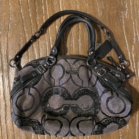Coach Madison Sequin Op Art Sophia Satchel handbag/purse - Picture 2 of 8